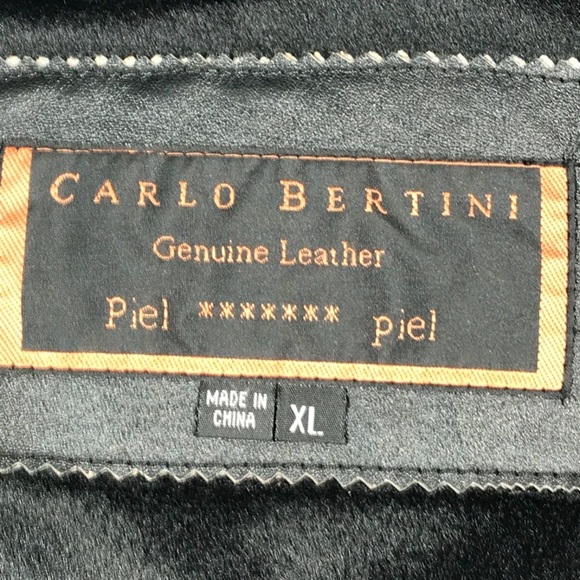 Carlo Bertini Piel Womens Size XL Extra large Jacket Coat Genuine Leather Black - Picture 2 of 6